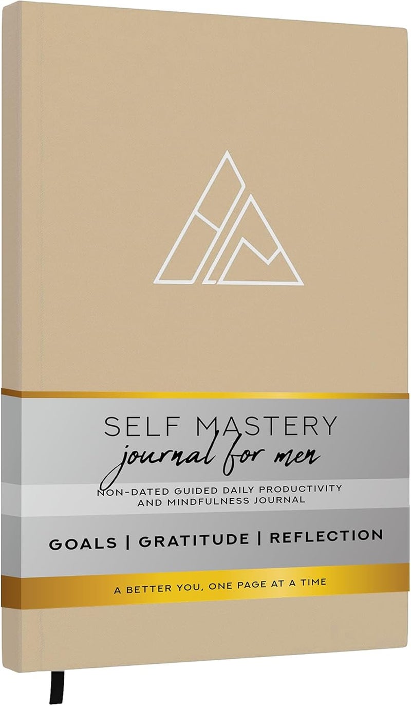 Realizations Self-Mastery Journal for Men - Gratitude Journal – 5 Minute Journals - Reflection Manifestation Journal for Mindfulness – Goal/Guided Gratitude Journel for Women & Men (Khaki) - Image 1