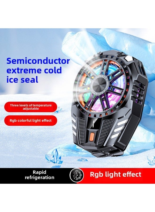 X119A Mobile Phone Radiator Semiconductor Refrigeration Back Clip Silent Digital Display Three-speed Adjustable Fast Cooling-Color:X119 Material Black 【with Display】】 - Image 2