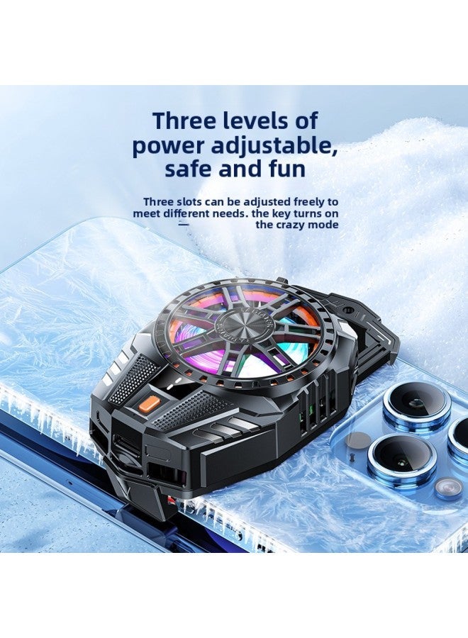 X119A Mobile Phone Radiator Semiconductor Refrigeration Back Clip Silent Digital Display Three-speed Adjustable Fast Cooling-Color:X119 Material Black 【with Display】】 - Image 3