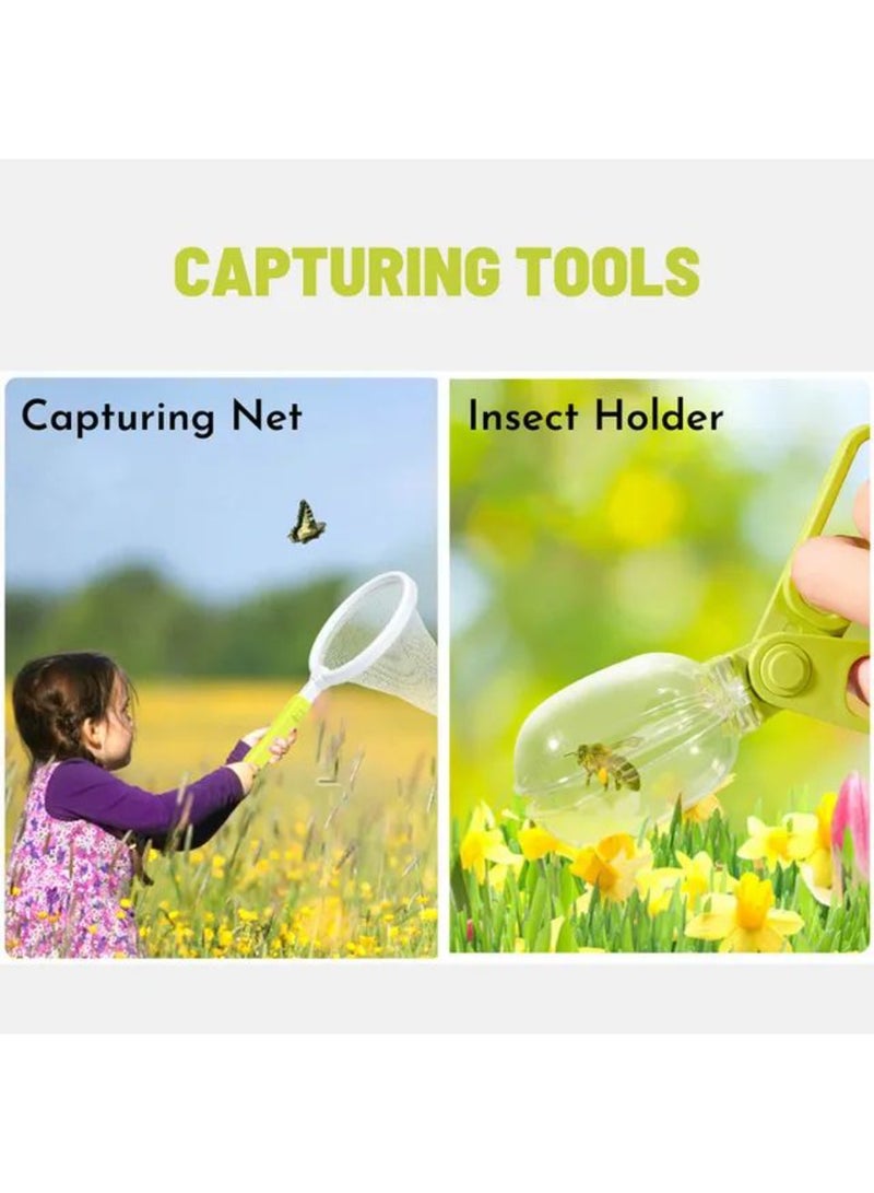 MiDeer طقم مراقبة الحشرات المتنوع للأطفال | مجموعة صيد الحشرات والاستكشاف مع صندوق مكبر، ملقط، شبكة ودفتر ملاحظات | لعبة تعليمية للعلوم الطبيعية لاكتشاف الهواء الطلق - Image 5
