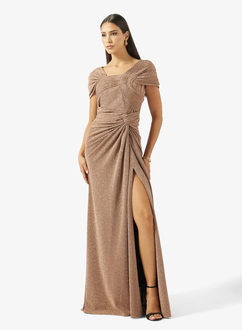 اكاديا فاشن PLEATED TOP INFINITY LAME DRESS