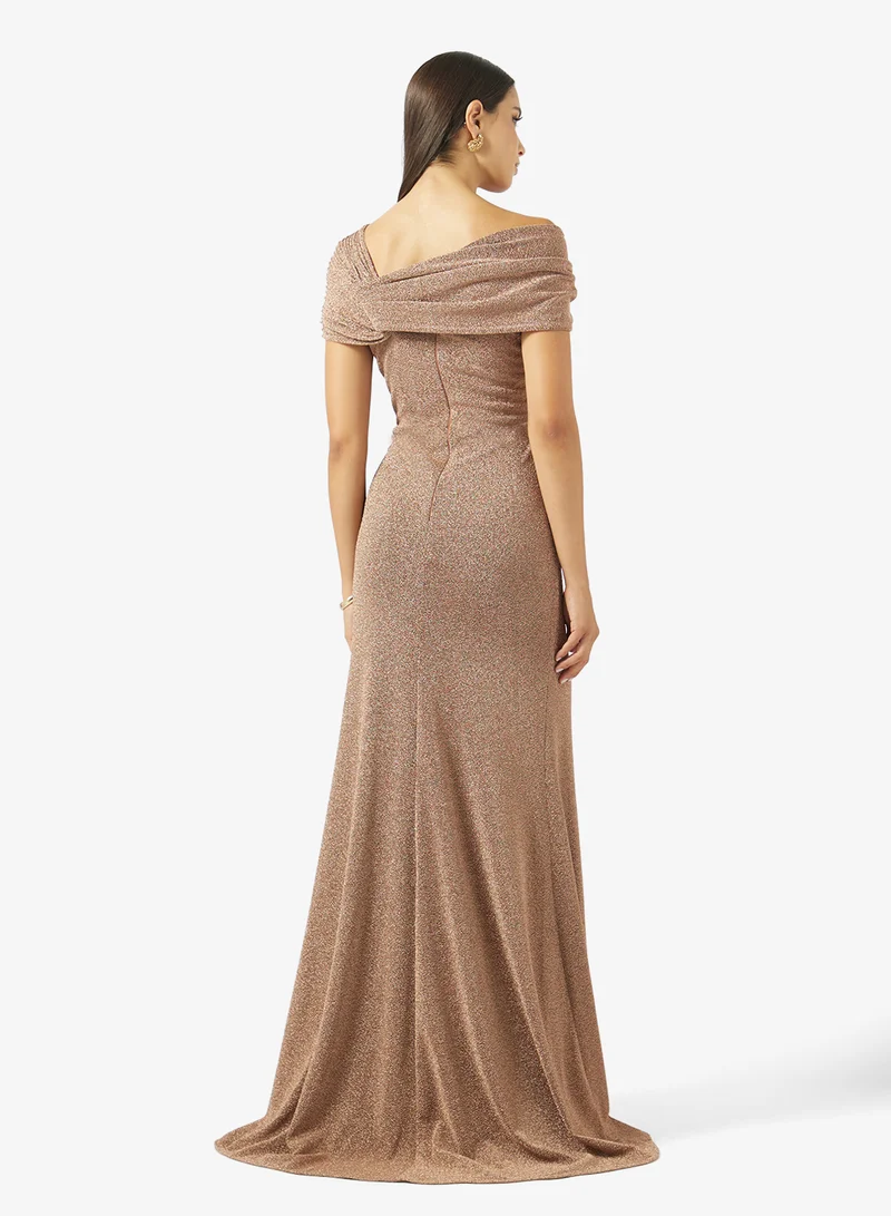 اكاديا فاشن PLEATED TOP INFINITY LAME DRESS