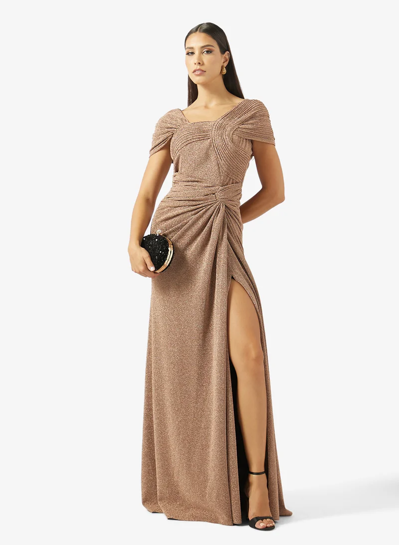 Akadia Fashion  PLEATED TOP INFINITY LAME DRESS for Women | Best Price UAE