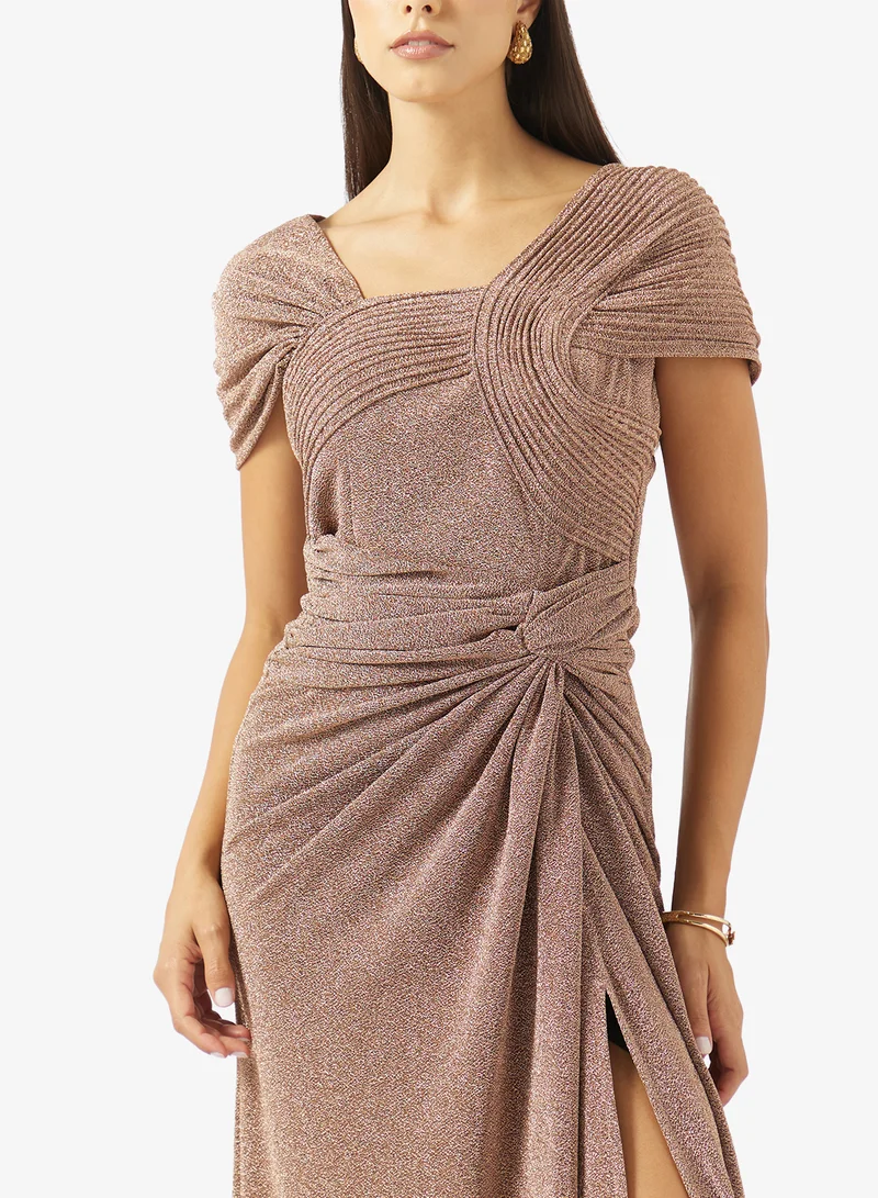 Akadia Fashion  PLEATED TOP INFINITY LAME DRESS for Women | Best Price UAE