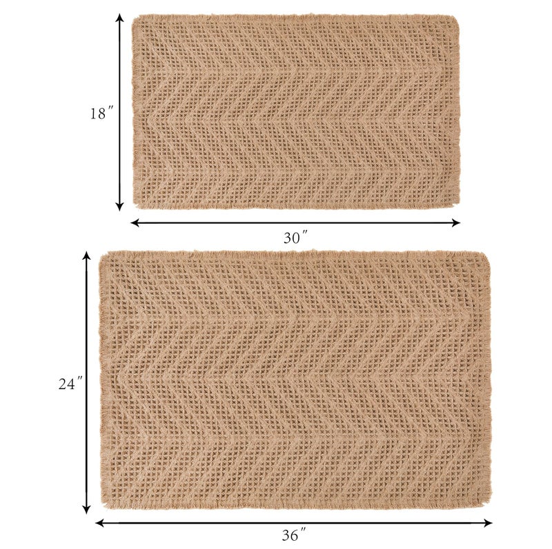 BULULOM Bath Matts for Bathroom Upgraded Waffle Super Absorbent Bath Mat Bathroom Rugs Non Slip Washable  Quick Dry Shower Mats  Ultra Soft Bath Mats for Bathroom Floor Brown 24""*36"" - Image 5
