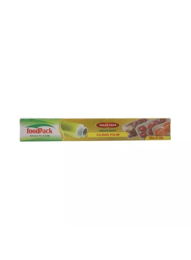Foodpack Foodpack Heavy Duty Cling Film Food Wrap Roll for Fresh Storage- 30cmX100  - Image 1