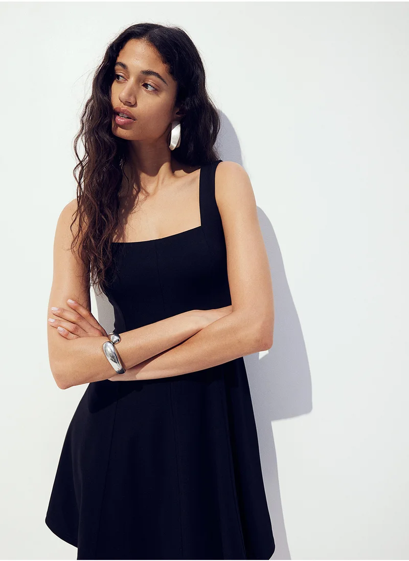 اتش اند ام Square-Neck Jersey Dress