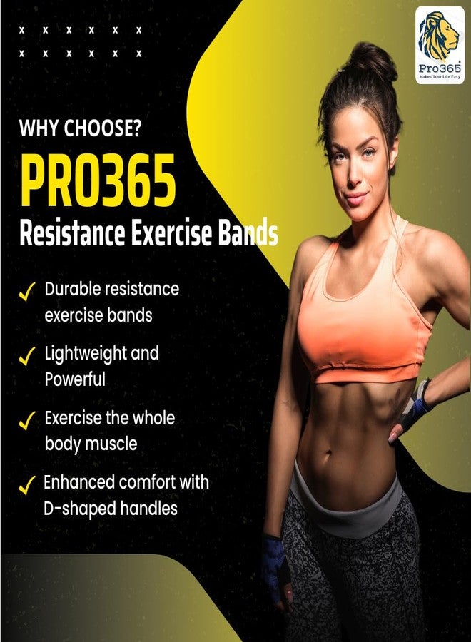برو365 حزام مقاومة PRO365 بقوة 30 كجم مع أنبوب مزدوج للتمرين | حزام تمارين شديد التحمل بمقابض مركبة صلبة | معدات للتمارين الرياضية المنزلية، وتمارين القوة، والعلاج الطبيعي | ضمان 6 أشهر - Image 5