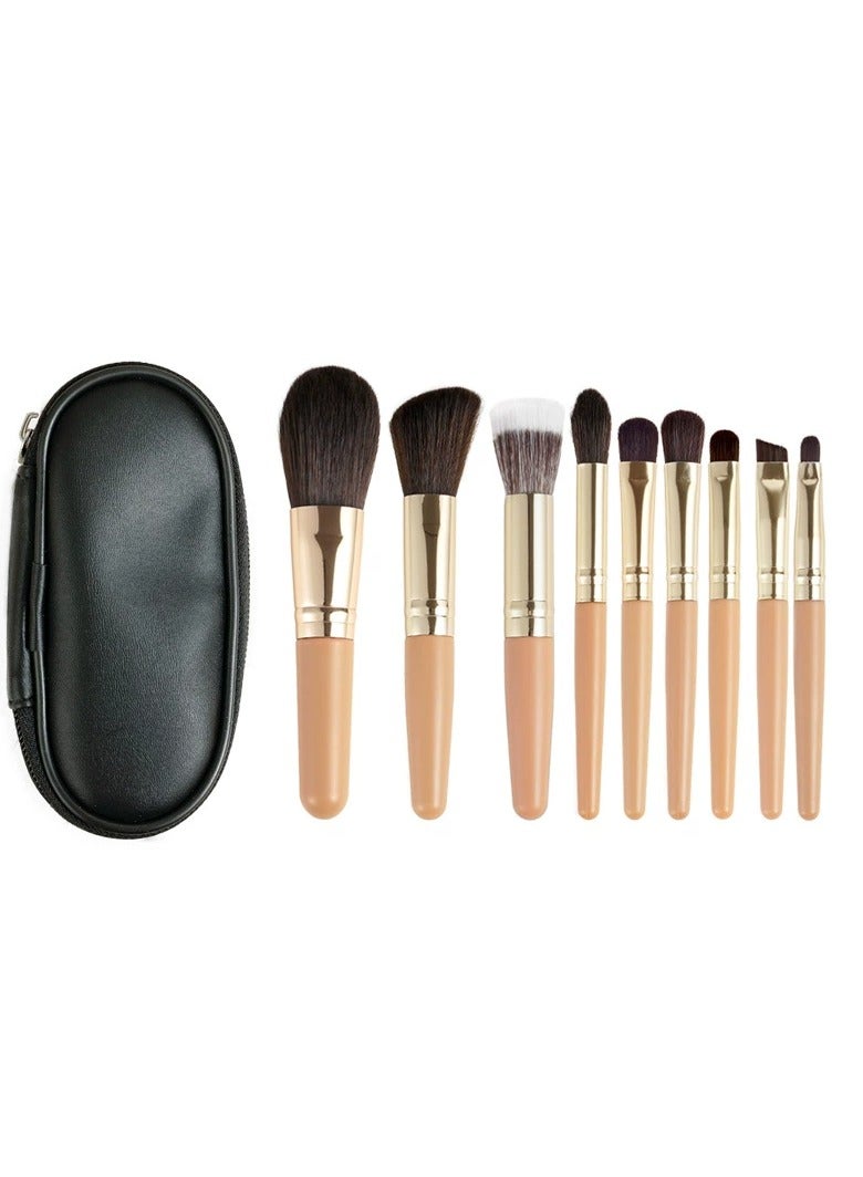 general Mini 9-Piece Makeup Brush Set For Beginners, Loose Powder Contouring Brush [9 mini brushes + portable brush bag] - Image 1