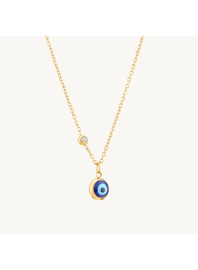 PALMONAS 18k Gold Tone Plated Evil Eye Necklace
 for Women