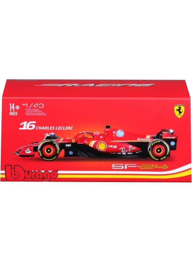 Bburago Bburago Formula 1 World Championship Racing 2024 Scuderia Ferrari SF24 #16 Charles Leclerc Die-cast Car (Red, 1:43)  - Image 1