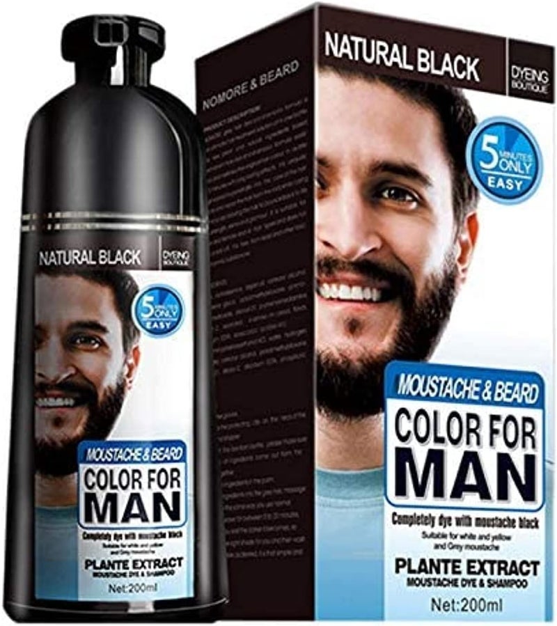Mokeru Beard Dye Removal Shampoo for Men Grey White Hair 200ML Black