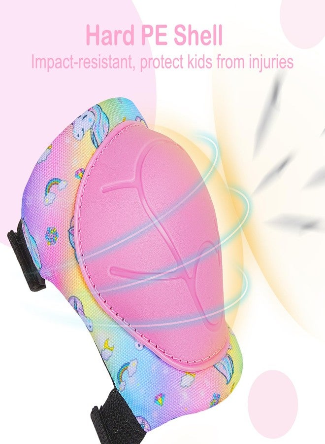 FIODAY Knee Pads for Kids Unicorn Protective Gear Set Adjustable Knee Pads and Elbow Pads with Wrist Guard for Girls Roller Skates Cycling Bike Skateboard Inline Skatings Scooter, 3~8 Years - Image 4