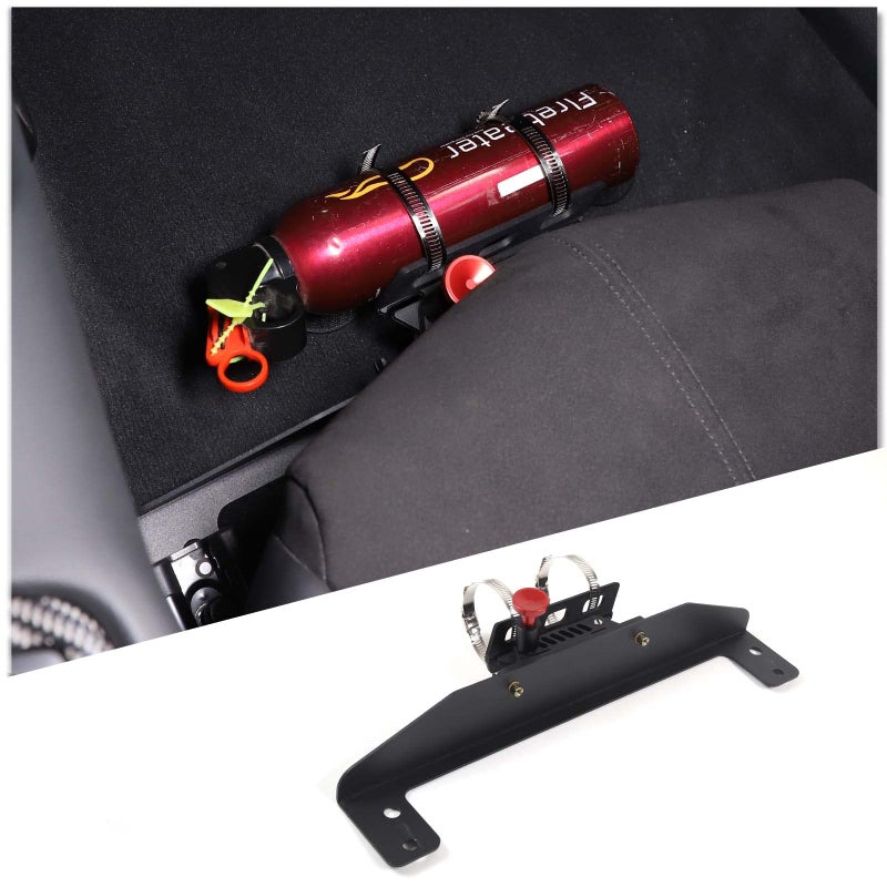 Daeiclru Quick Release Adjustable Aluminum Fire Extinguisher Holder Mount Bracket Fit for Toyot Supra GR A90 A91 MK5 20192022 Car Under Seat Fire Extinguisher Holder - Image 2