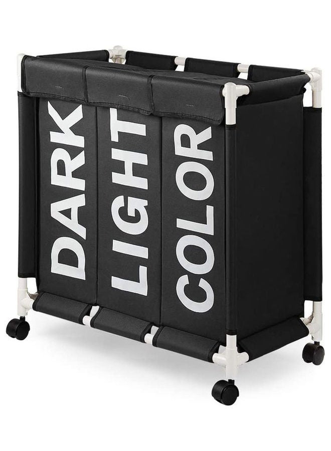 Clothes Laundry Basket Black 62x35x65cm - Image 1