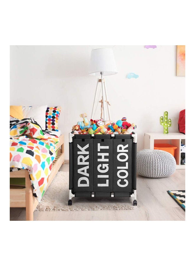 Clothes Laundry Basket Black 62x35x65cm - Image 4