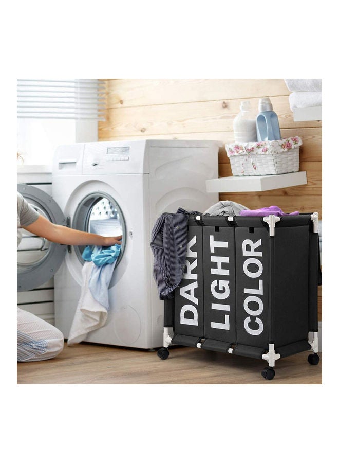 Clothes Laundry Basket Black 62x35x65cm - Image 2