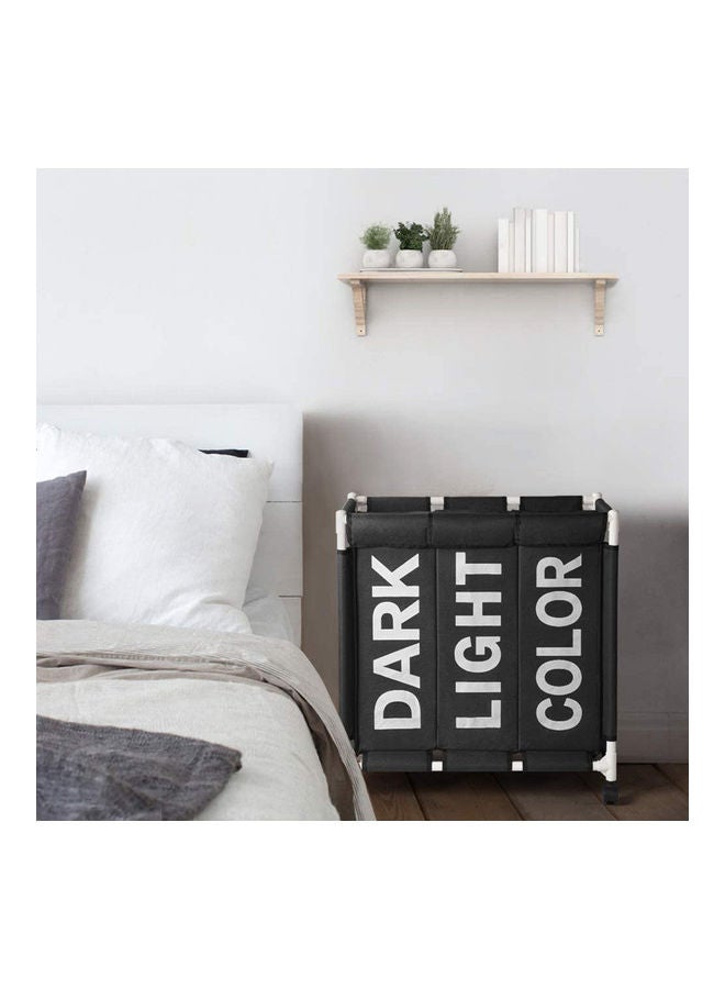 Clothes Laundry Basket Black 62x35x65cm - Image 3