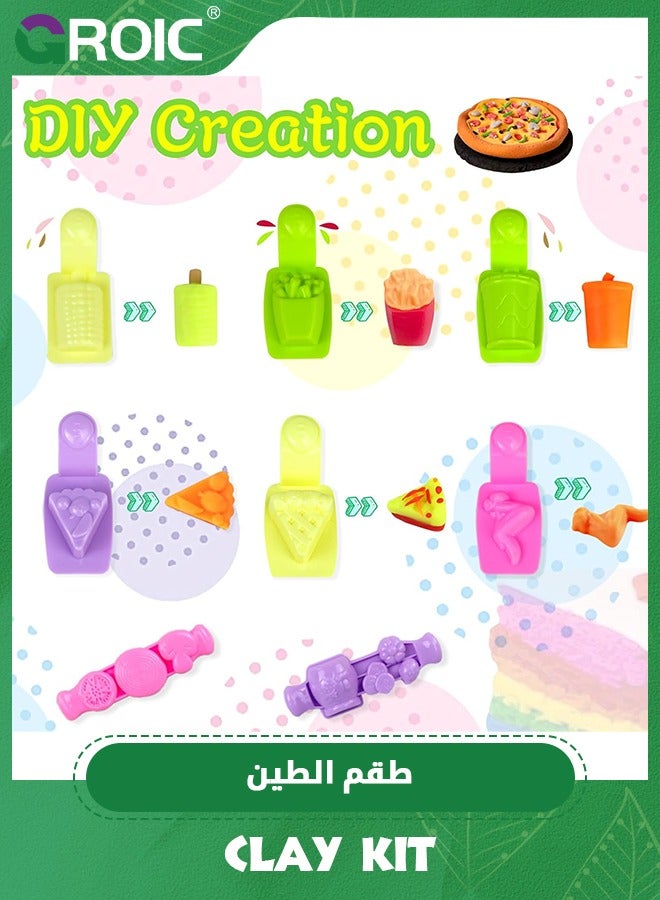 GROIC مجموعات عجينة ملونة على شكل ضفدع للأطفال، صنع حشرات وهامبرغر لطيف على شكل ضفدع، ألعاب إكسسوارات عجينة ملونة للمطبخ للأطفال، 13 أداة عجين و5 عجين ملون - Image 4