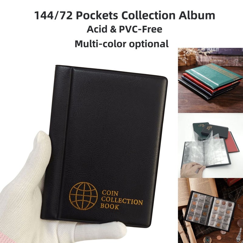Blue 72 Pocket Stamp Collection Album For Coins Sports Cards Stickers - Image 1