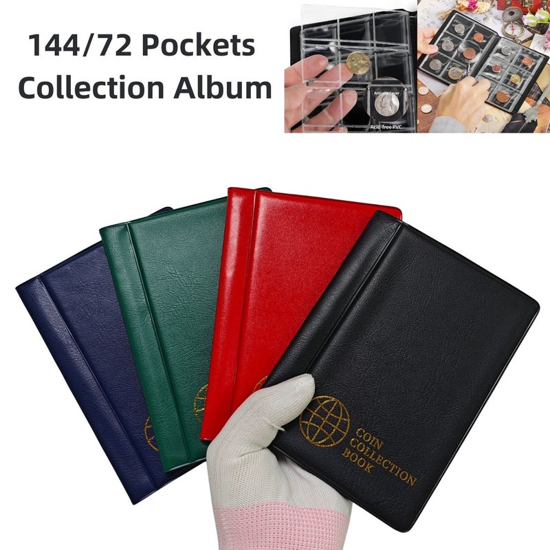 Blue 72 Pocket Stamp Collection Album For Coins Sports Cards Stickers - Image 4