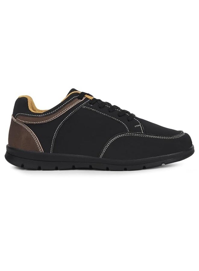 Liberty Leap7x FRINKS-1E Casual Lacing Sneakers for Men - Black | Suitable for Travel, College, Office | Comfortable Lace-Up Casual Shoes | Lightweight Stylish Fashion Footwear for Gents - Image 4