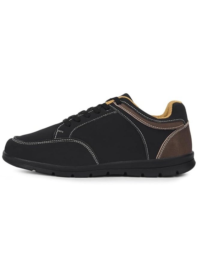 Liberty Leap7x FRINKS-1E Casual Lacing Sneakers for Men - Black | Suitable for Travel, College, Office | Comfortable Lace-Up Casual Shoes | Lightweight Stylish Fashion Footwear for Gents - Image 3