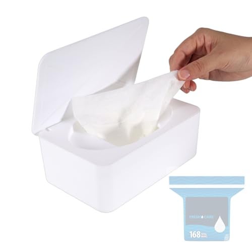 Eiszhjk Wipes Dispenser Compatible with Cottonelle, Refillable Wipe Holder, Flushable Wipes Container with Sealing Design Lid, Keeps Wipe Fresh and Clean, Non-Slip, Easy to Pull Out, for Home, Car, Bathroom - Image 1