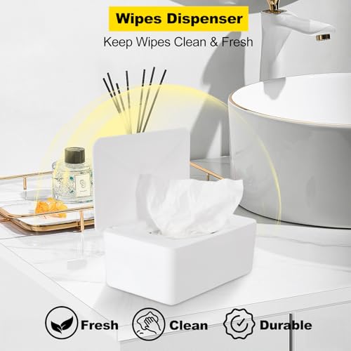 Eiszhjk Wipes Dispenser Compatible with Cottonelle, Refillable Wipe Holder, Flushable Wipes Container with Sealing Design Lid, Keeps Wipe Fresh and Clean, Non-Slip, Easy to Pull Out, for Home, Car, Bathroom - Image 2