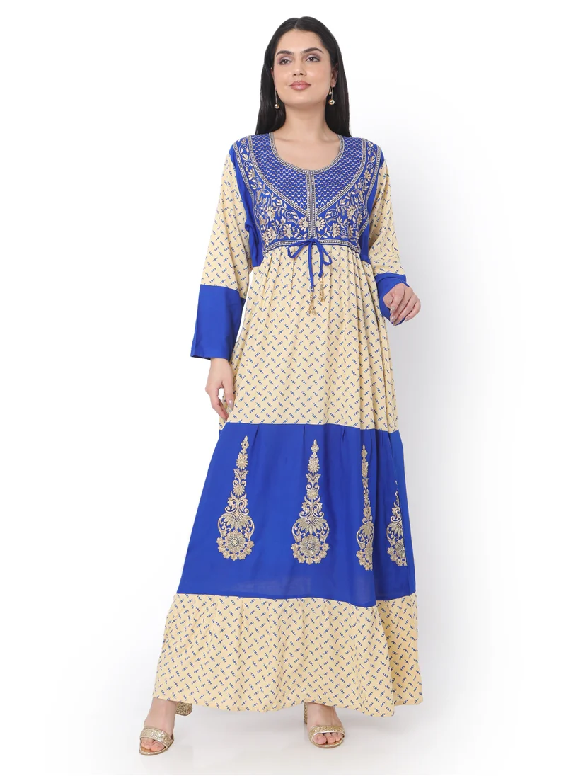 هانا آند سارا MODEST THICK EMBRODERED WITH LONG SLEEVES AND UNIQUE THREAD BELT HIGH QUALITY STYLISH ARABIC KAFTAN JALABIYA DRESS