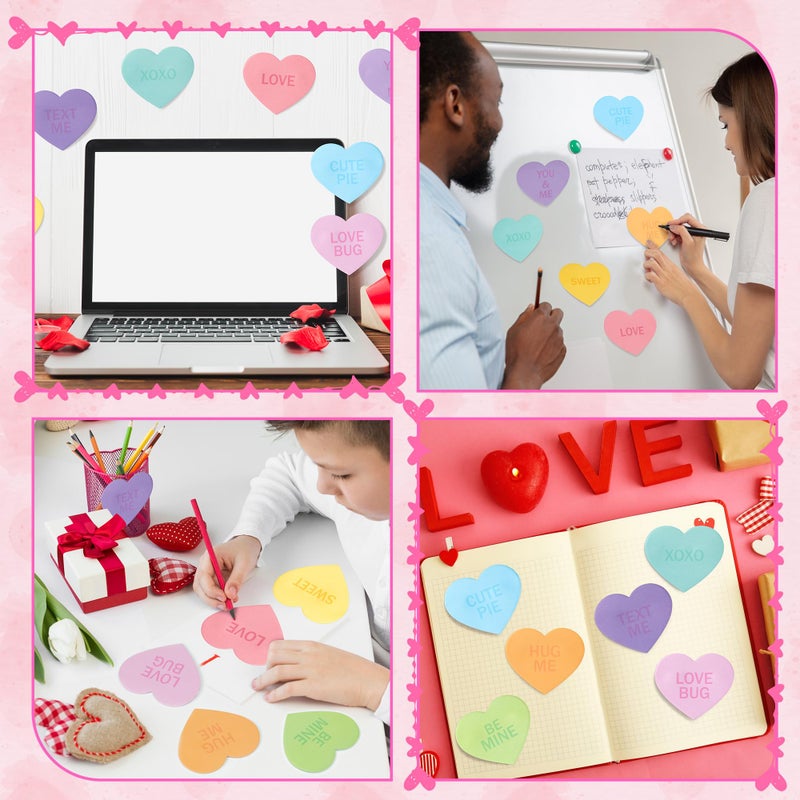 TICIAGA 30PCS Valentine's Day Sticky Notes Romantic Conversation Self-Stick Note Mini Cute Memo Pads Inspirational Heart Shaped Writing Notepads for Valentine's Day Gifts Home Office Supplies - Image 5