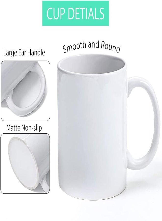 AKDC  Mugs 400ML Blank Plain White Large Handle Coffee Mug With Smash Proof Boxes (Pack Of 6) - Image 4