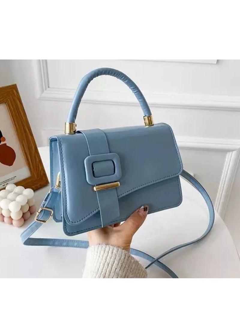 Trendy design Blue Long strap with handle Crossbody women’s purse  - Image 1