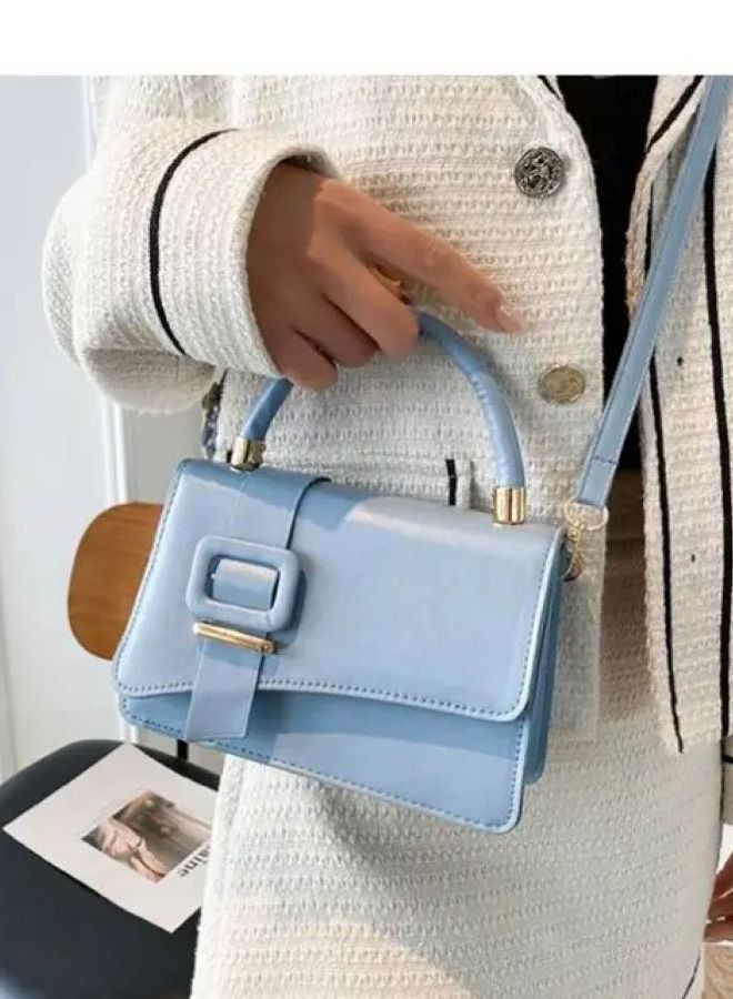 Trendy design Blue Long strap with handle Crossbody women’s purse  - Image 3