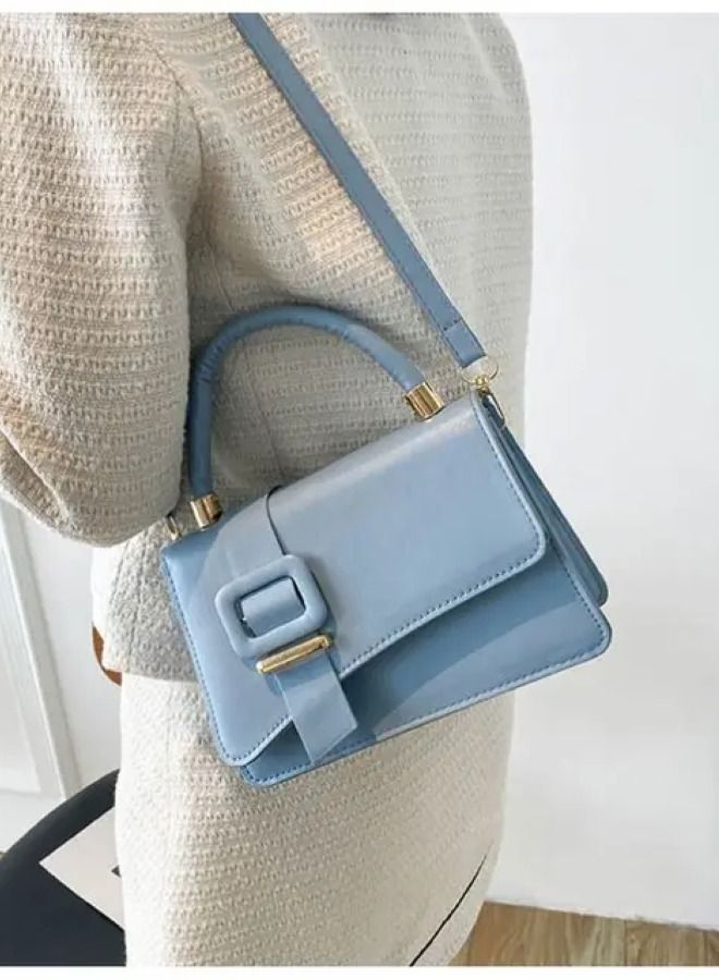 Trendy design Blue Long strap with handle Crossbody women’s purse  - Image 2