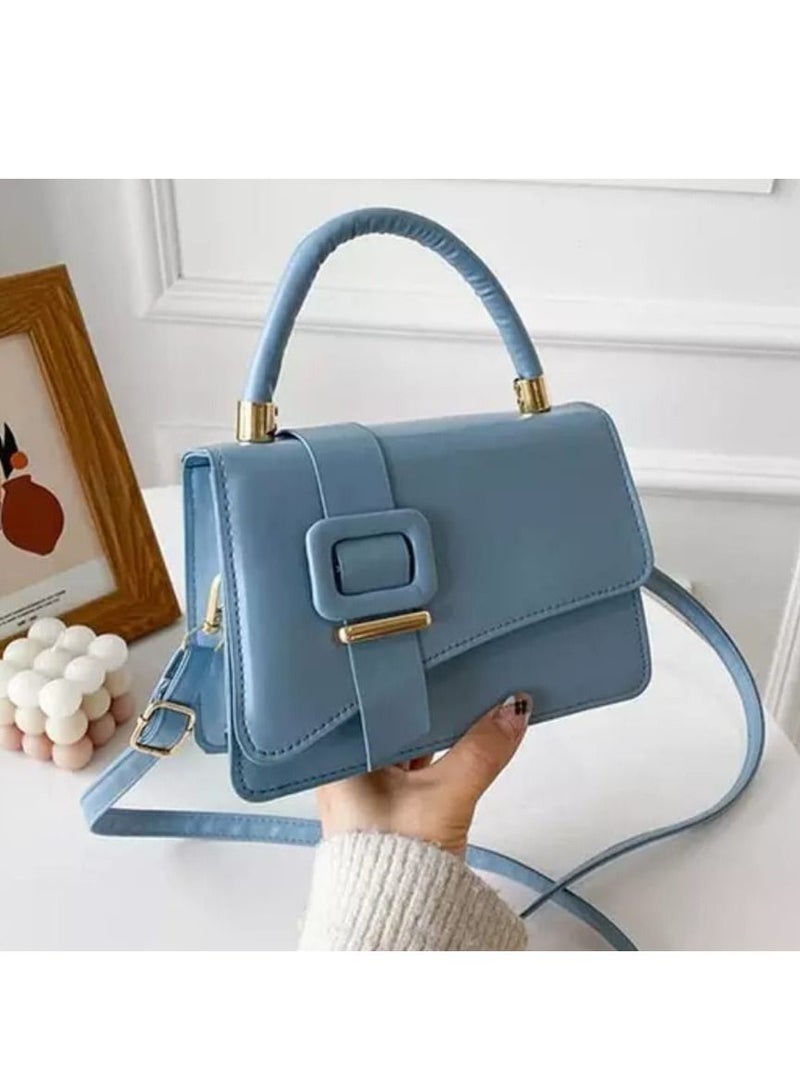 Trendy design Blue Long strap with handle Crossbody women’s purse  - Image 4