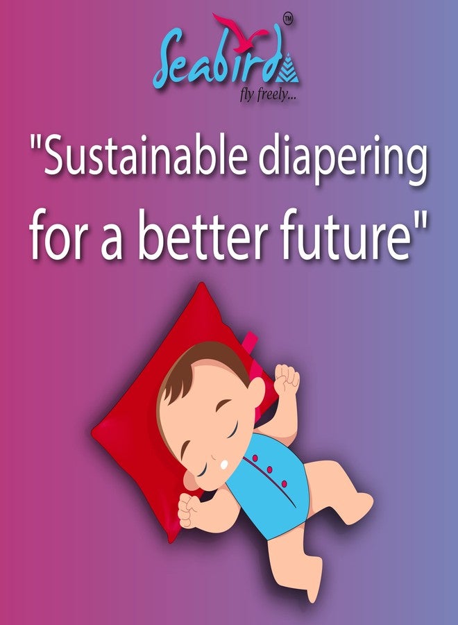 Seabird Premium Diper Pure 100% Cottony Fabrics Washable & Reusable Baby Cloth Diaper With 1 Insert/Pad Pack Of 1 - Image 5