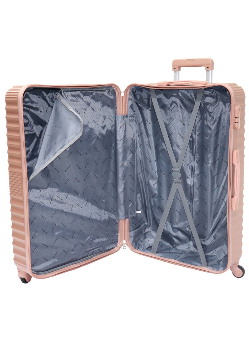 MORANO - Morano Hard-Side Travel Back Luggage Trolley Set, 4 Pcs - Rose Gold - Image 1