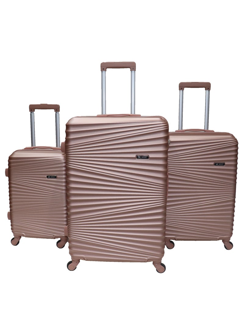 MORANO - Morano Hard-Side Travel Back Luggage Trolley Set, 4 Pcs - Rose Gold - Image 1