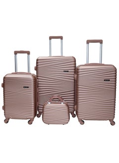 Morano Hard-Side Travel Back Luggage Trolley Set, 4 Pcs - Rose Gold