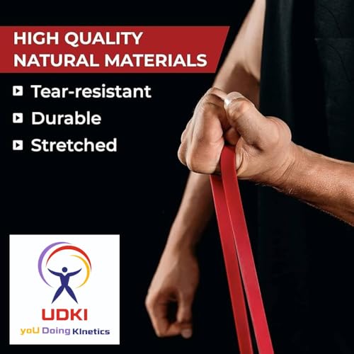 UDKI 7Kg - 15Kg Red Resistance Band - Exercise & Pull Up Bands for Home Gym Fitness - Men & Women - 100% Natural Rubber - Image 4