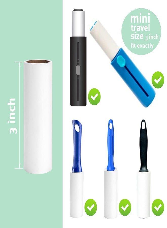 MINGRACE 3 inch Mini Lint Roller Refills Compatible with Scotch Brite Mini Travel Lint Roller and PetLovers Evercare Mini Pet Hair Remover Sticky Roller Refill 4 Rolls 40 Sheets per Roll Total 160 Sheets - Image 2