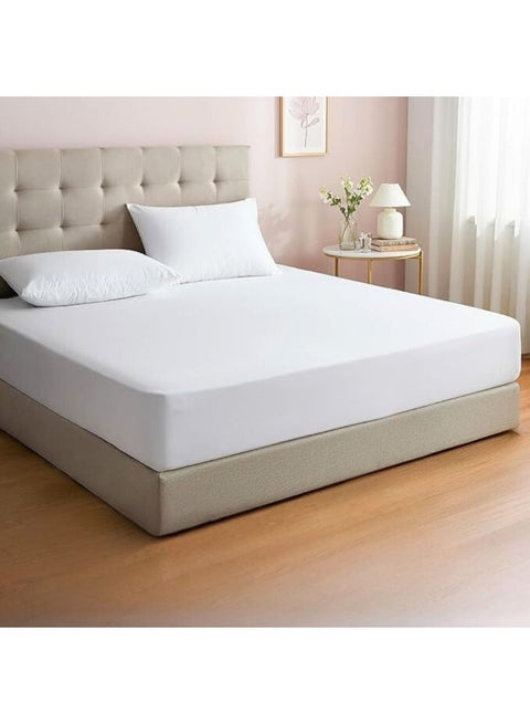 Premium cotton fitted hotel bed sheet set, 3 pieces White