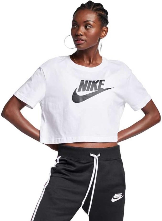Nike Women's Nike Sportswear Tee Essential Crop Icon Futura - Image 1