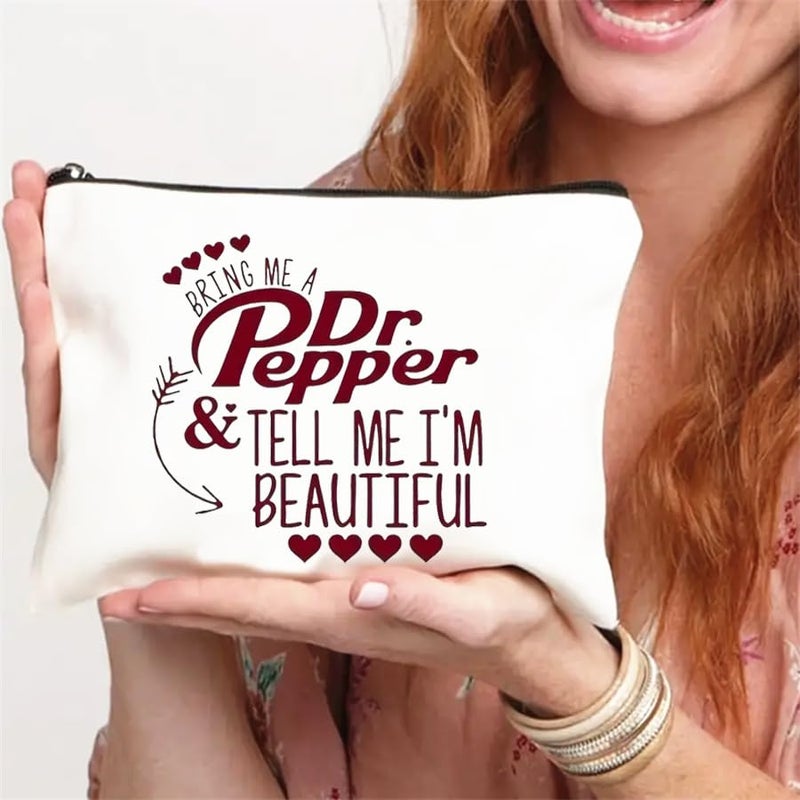 MONNYCAR Dr Pepper Humor Themed Canvas Toiletry Bag,Minimalist Design,Lightweight Cosmetic Pouch with Durable Zipper Closure,Versatile Makeup Case for Travel, Holiday Gift Multipurpose Organizer - Image 5