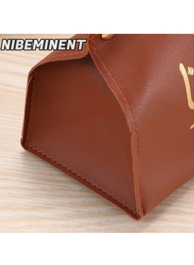 NIBEMINENT صندوق مناديل مزخرف بطباعة عربية بسيط وأنيق من الجلد الصناعي للتخزين والديكور في المنزل، غرفة المعيشة، الفندق والسيارة - Image 3