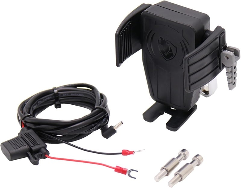 QASULER Motorcycle Phone Holder with Wireless Charging - Image 1