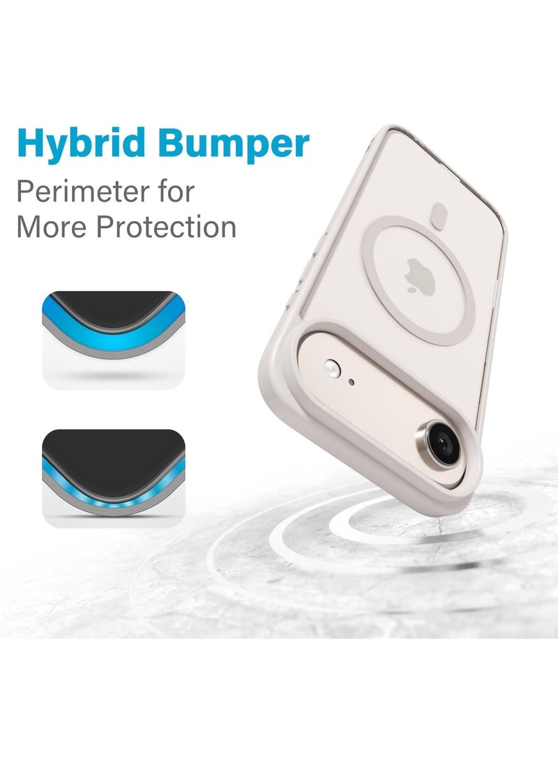 أكاليكس جراب مغناطيسي شفاف لهاتف iPhone 17 Air، متوافق مع iPhone 17 Air بتقنية MagSafe، غطاء هاتف شفاف مقاوم للصدمات، (تيتانيوم طبيعي) - Image 4
