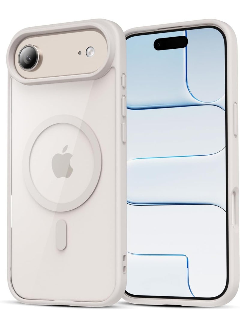 أكاليكس جراب مغناطيسي شفاف لهاتف iPhone 17 Air، متوافق مع iPhone 17 Air بتقنية MagSafe، غطاء هاتف شفاف مقاوم للصدمات، (تيتانيوم طبيعي) - Image 1