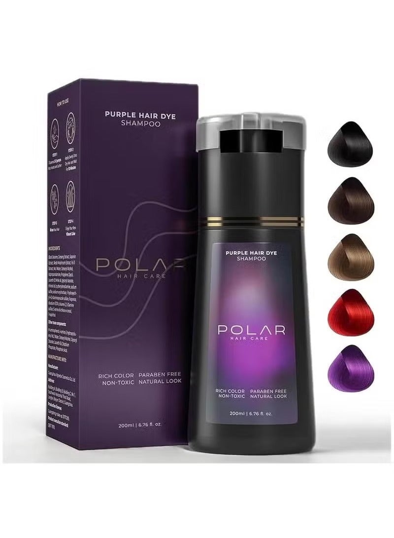 POLAR Hair Care Shampoo, Polar Hair Care Instant Dye Shampoo, Polar Hair Care Dye Shampoo (Purple) - Image 1